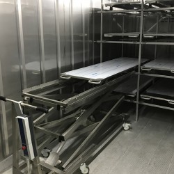 fitting out mortuary container